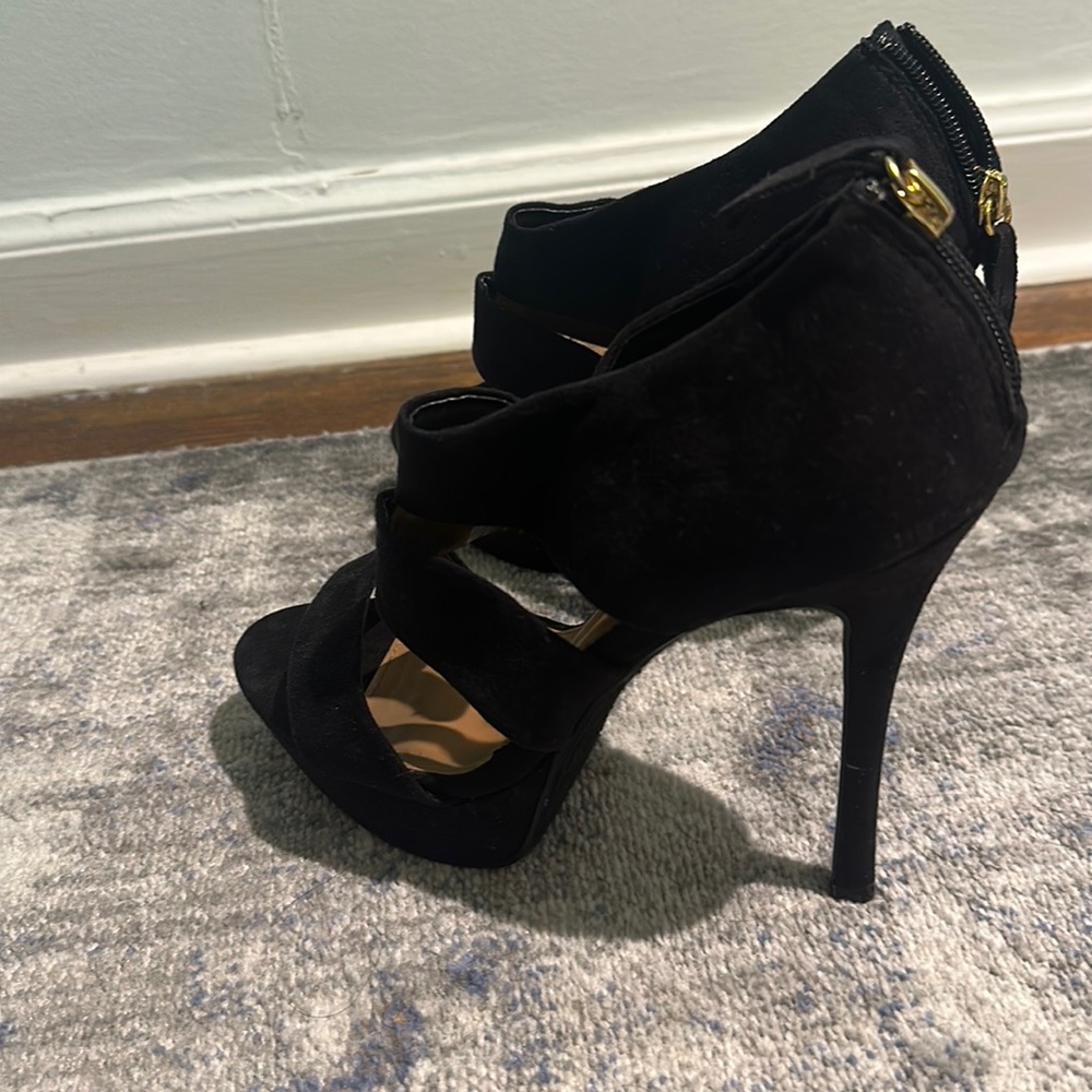 Black strappy heels